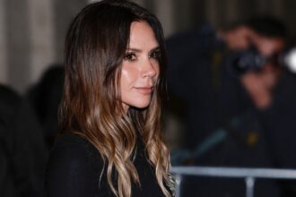 Victoria Beckham debuting bronde balayage hair in long waves during her 52nd birthday appearance on The Today Show