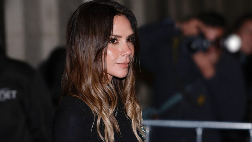 Victoria Beckham debuting bronde balayage hair in long waves during her 52nd birthday appearance on The Today Show