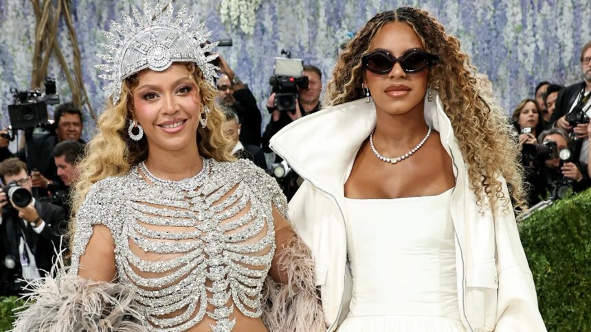 Beyoncé and Blue Ivy Carter wearing matching curls at the 2026 Met Gala red carpet