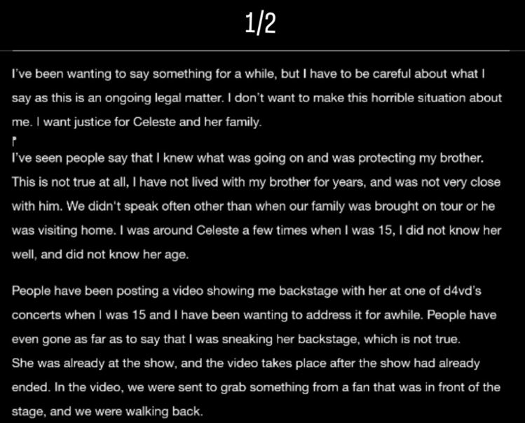 Kova, formerly known as Caleb Burke, shares emotional Instagram statements about the Celeste Rivas case and denies using D4vd controversy to promote music.